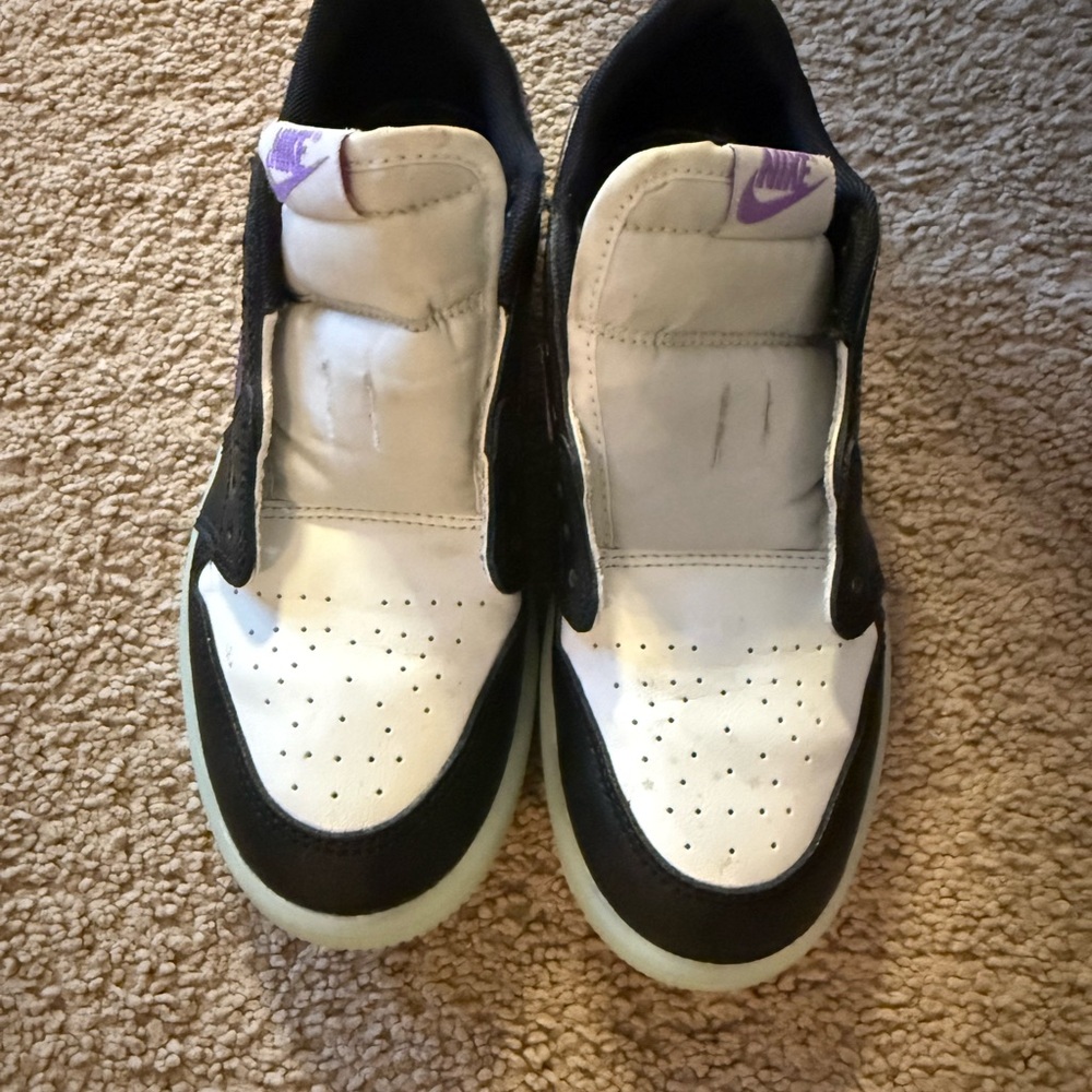 Nike Kids Black White Purple Sneakers